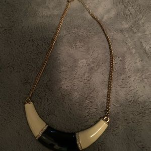 Ivory, black and gold fashion necklace